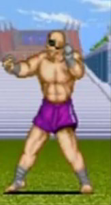 Sagat de Street Fighter I, combatiendo