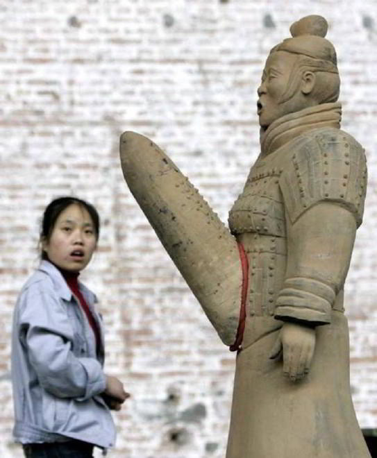 Una de las esculturas divertidas chinas